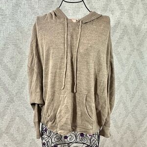 Sweet Romeo tan knit slouchy hoodie size S